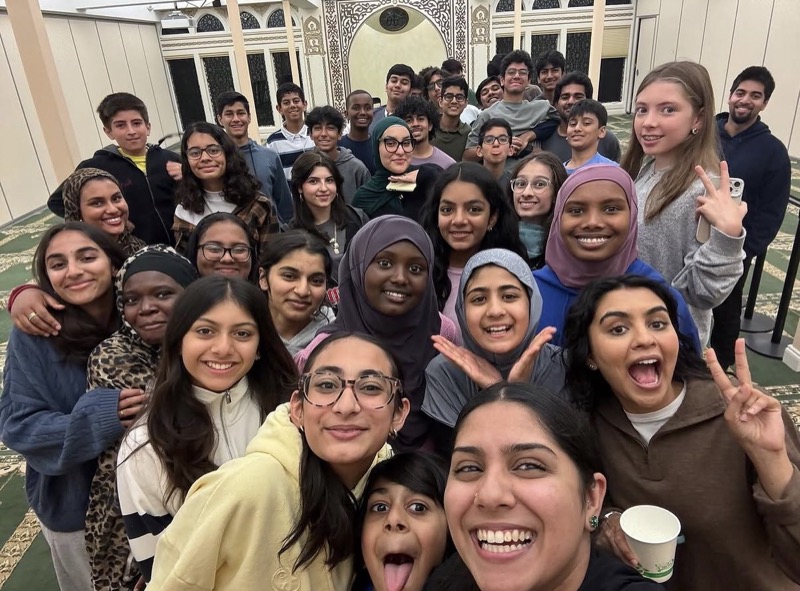 ICB Youth Group members gathered together inside the mosque